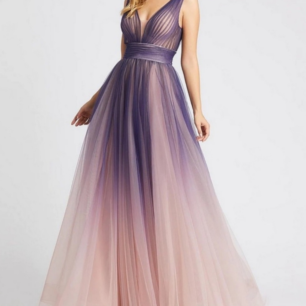 MAC DUGGAL SLEEVELESS OMBRE TULLE BALL GOWN NWT SIZE 4